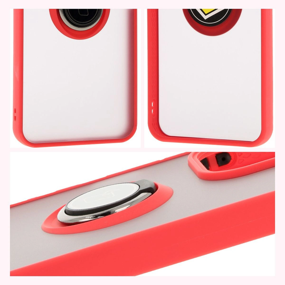 Kryt Bizon Case Hybrid Ring Xiaomi Redmi 13 4G smoky with a red frame