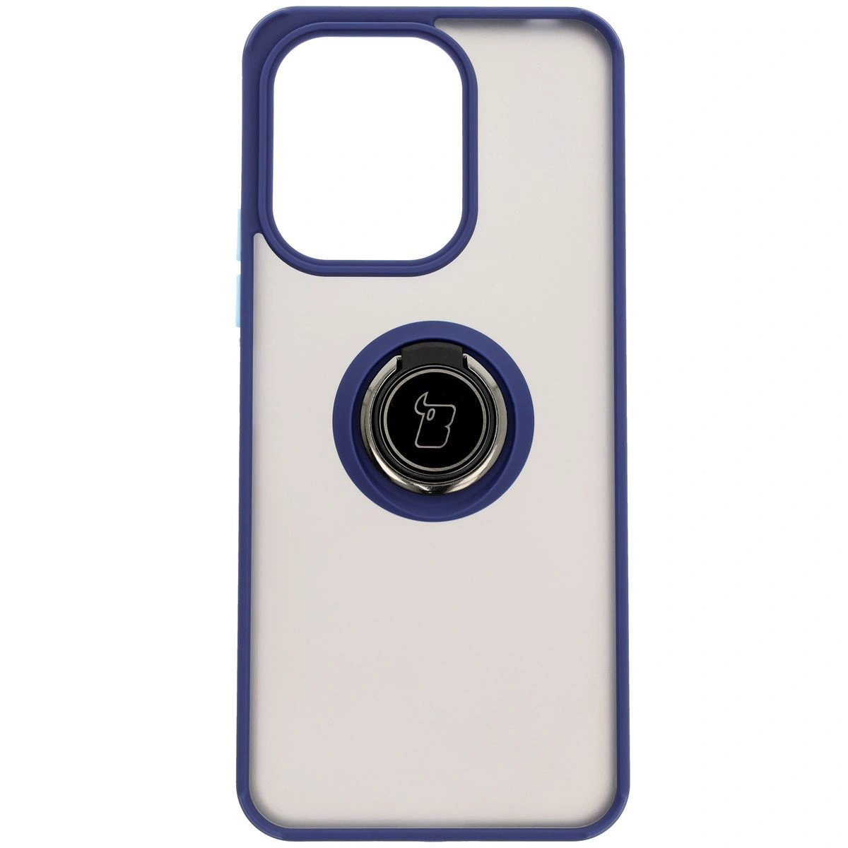 Kryt Bizon Case Hybrid Ring Xiaomi Redmi 13 4G smoky with a navy blue frame