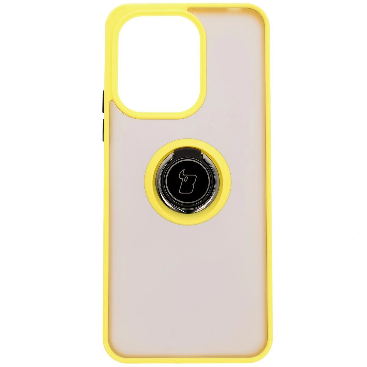 Kryt Bizon Case Hybrid Ring Xiaomi Redmi 13 4G smoky with a yellow frame