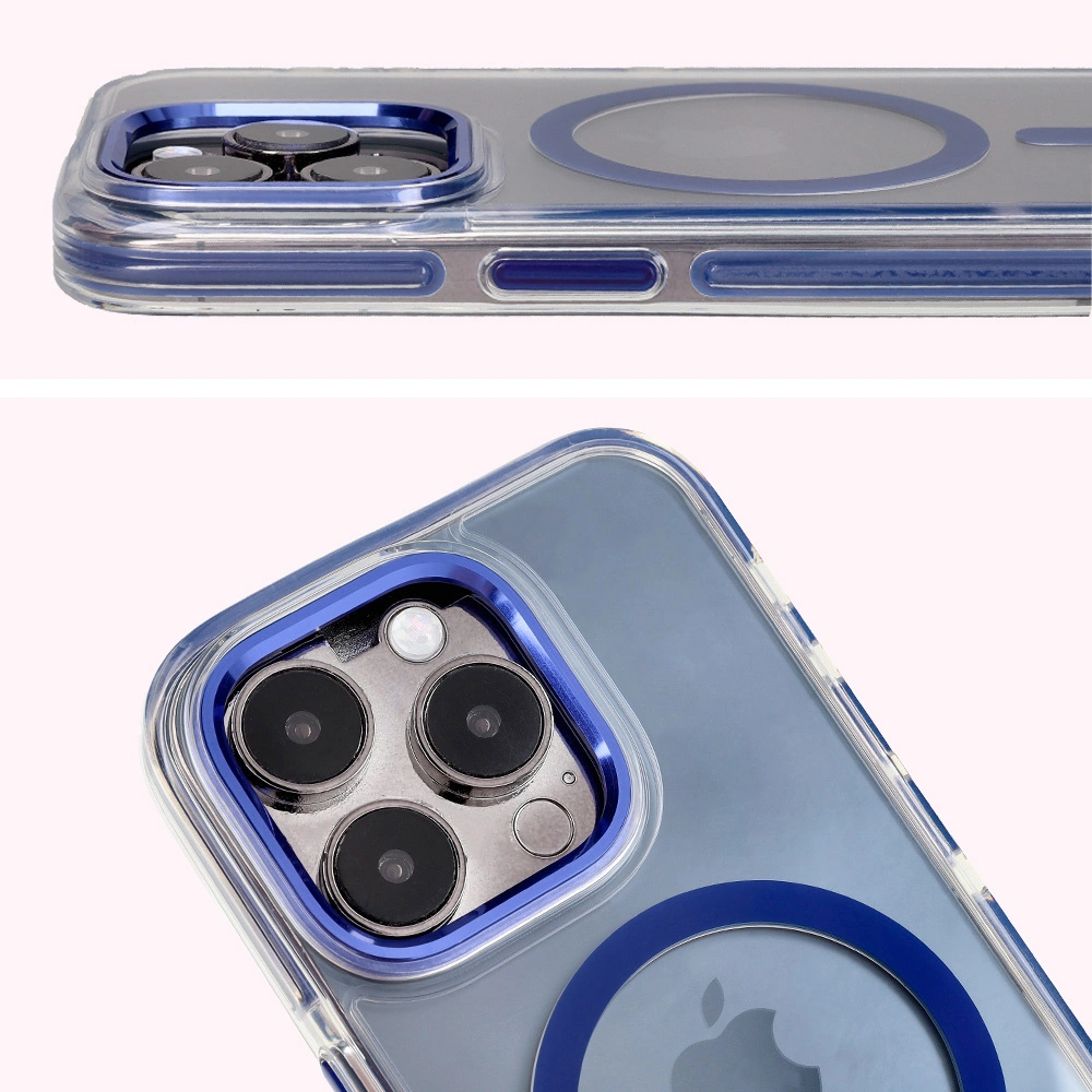 Kryt Bizon Case Marco Apple iPhone 15 Pro clear with blue frame