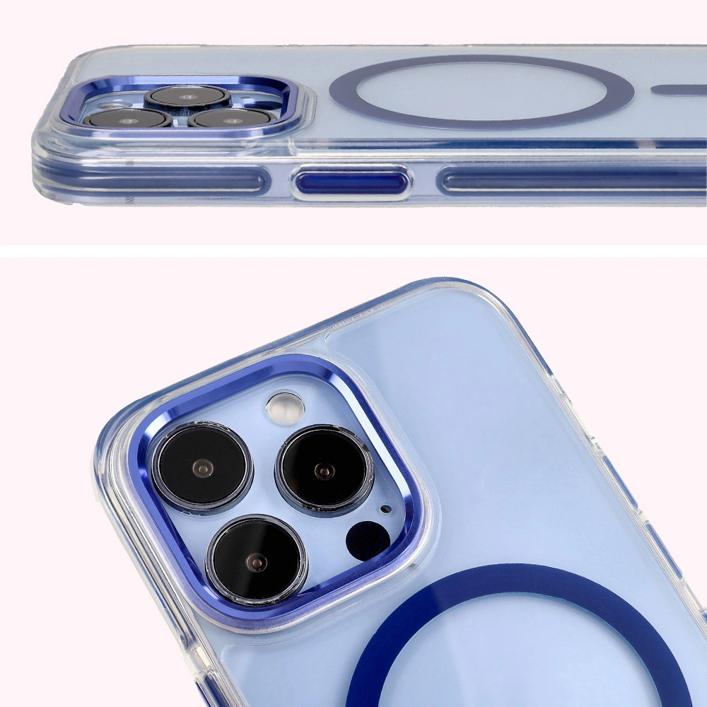 Kryt Bizon Case Marco Apple iPhone 13 Pro clear with blue frame