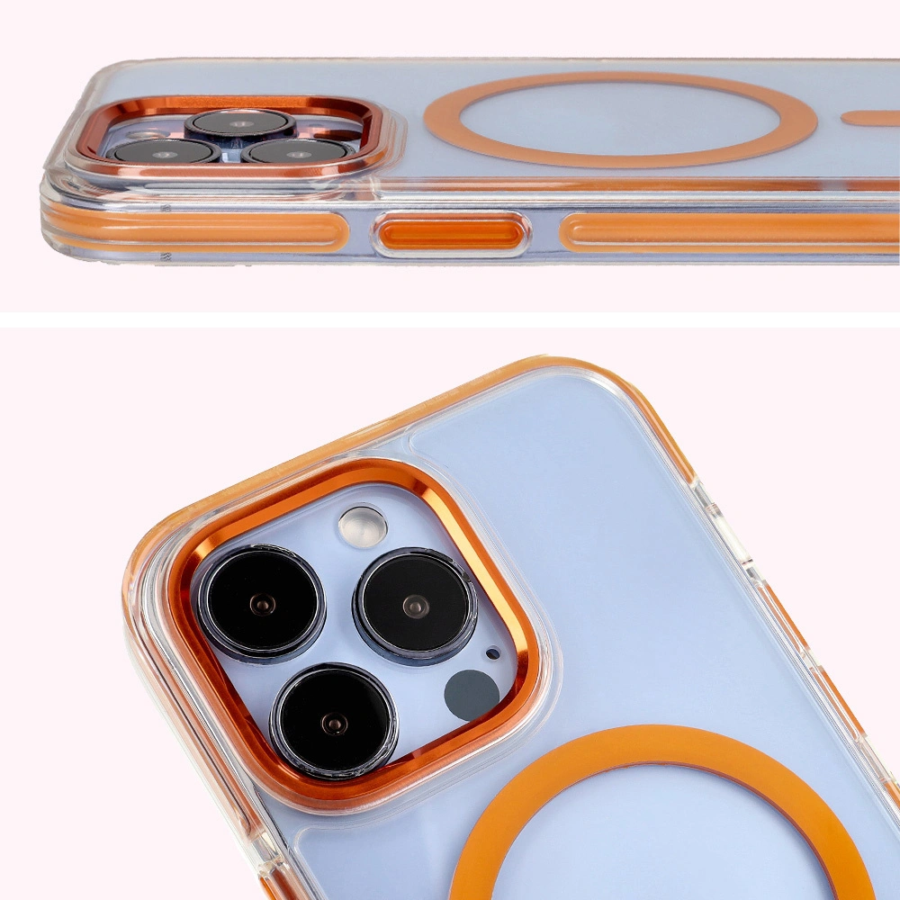 Kryt Bizon Case Marco Apple iPhone 13 Pro clear with orange frame