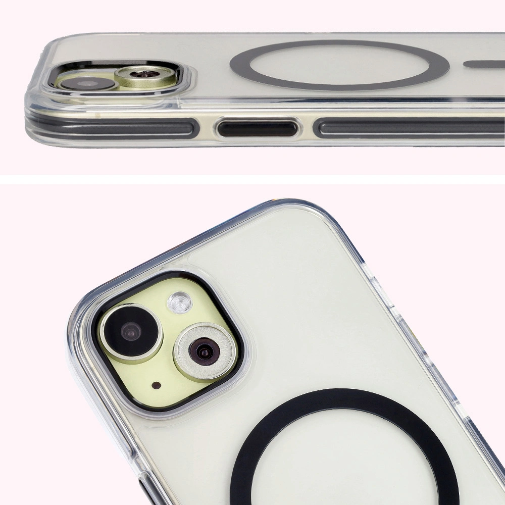 Kryt Bizon Case Marco Apple iPhone 15 clear with black frame