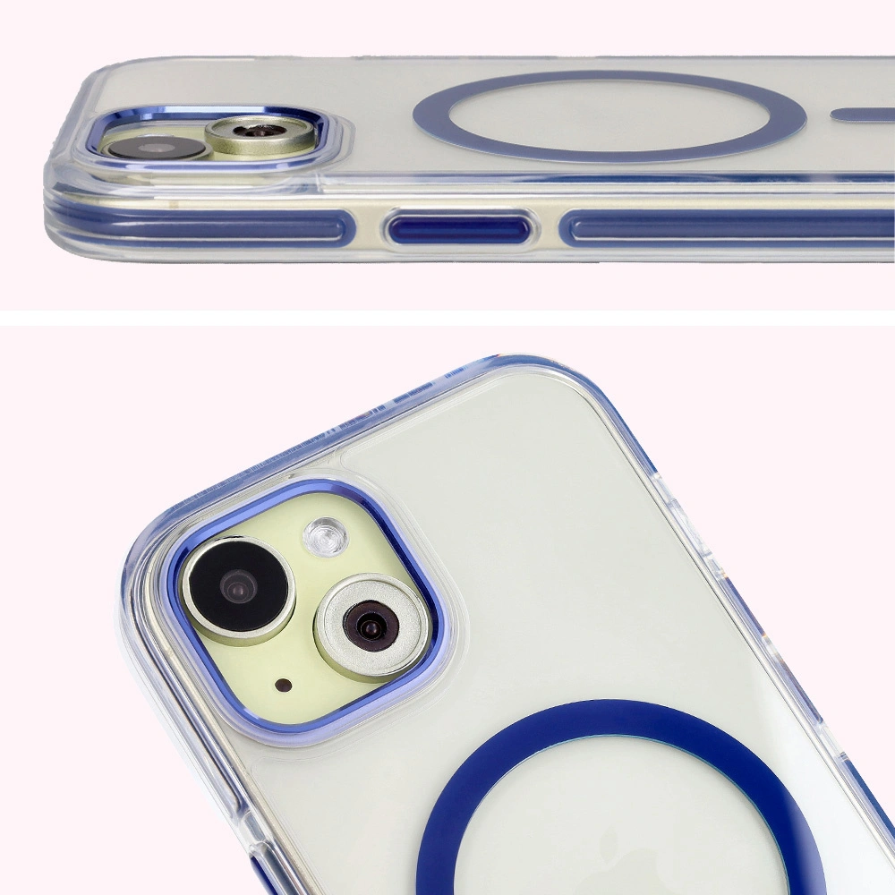 Kryt Bizon Case Marco Apple iPhone 15 clear with blue frame