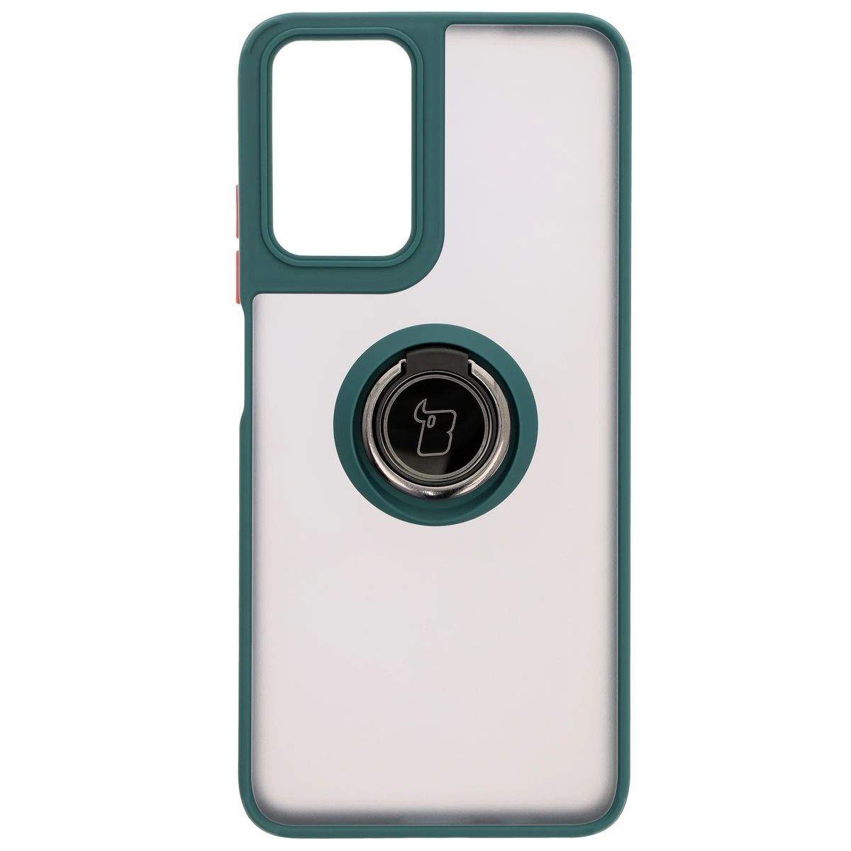 Kryt Bizon Case Hybrid Ring Motorola Moto G35 5G smoky with a dark green frame
