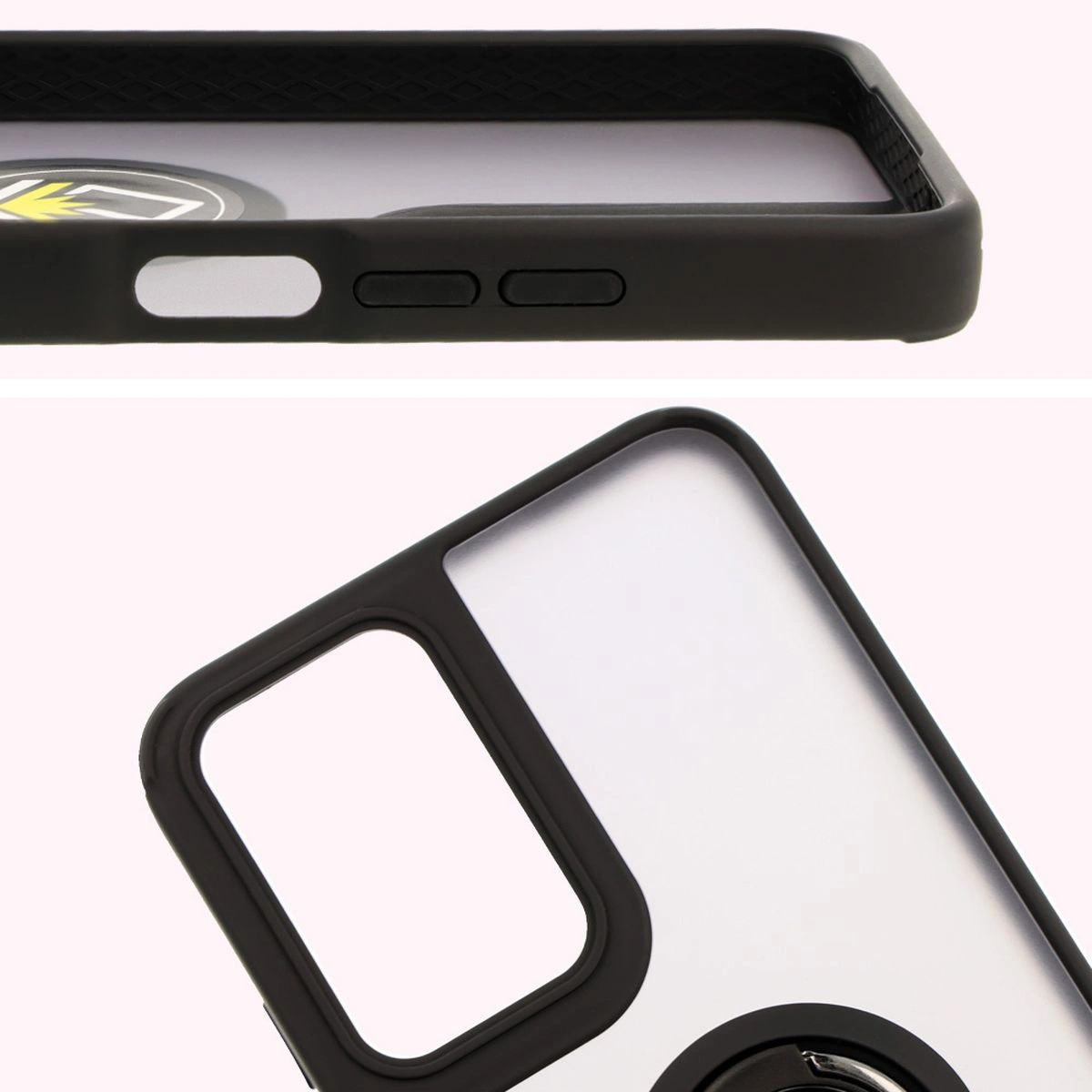 Kryt Bizon Case Hybrid Ring Motorola Moto G35 5G smoky with a black frame