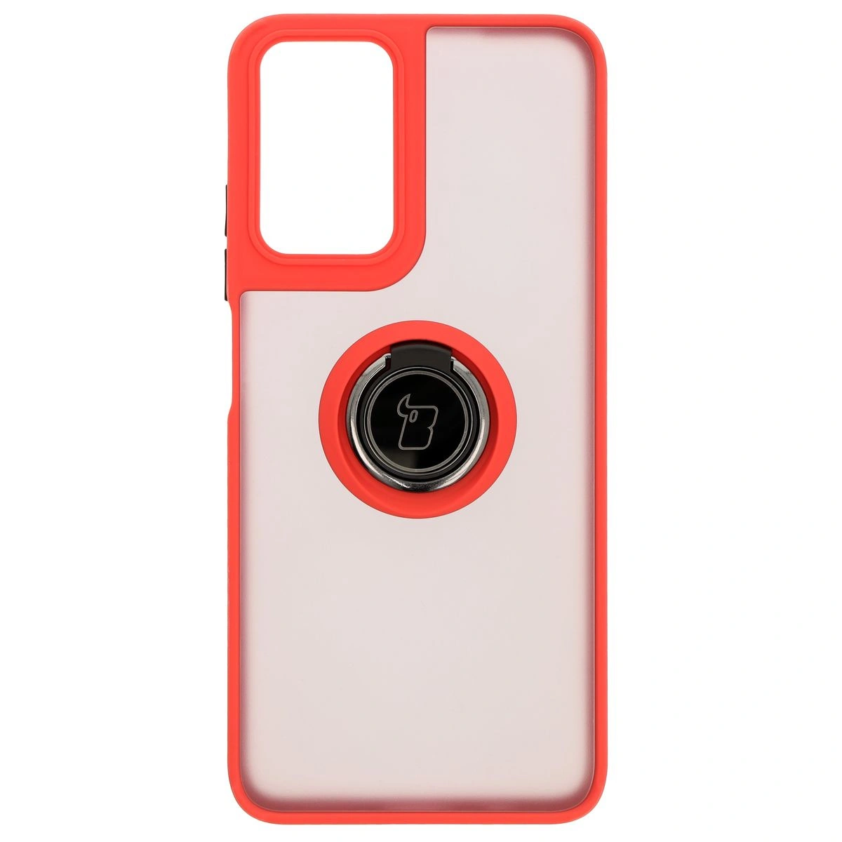 Kryt Bizon Case Hybrid Ring Motorola Moto G35 5G smoky with a red frame