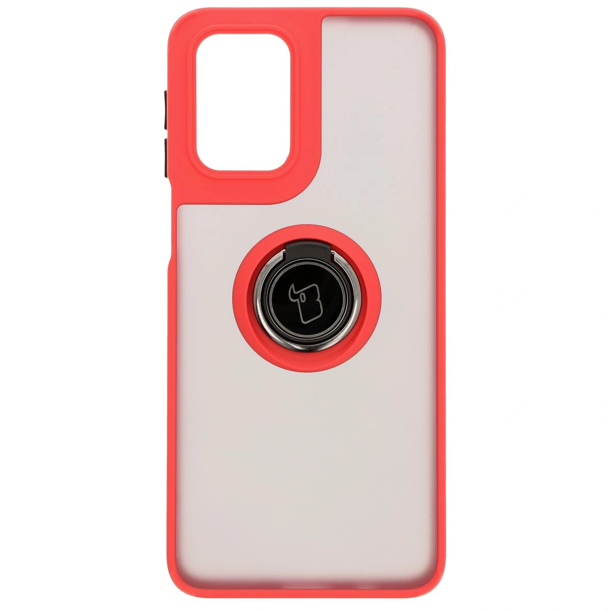Kryt Bizon Case Hybrid Ring Motorola Moto G55 5G smoky with a red frame