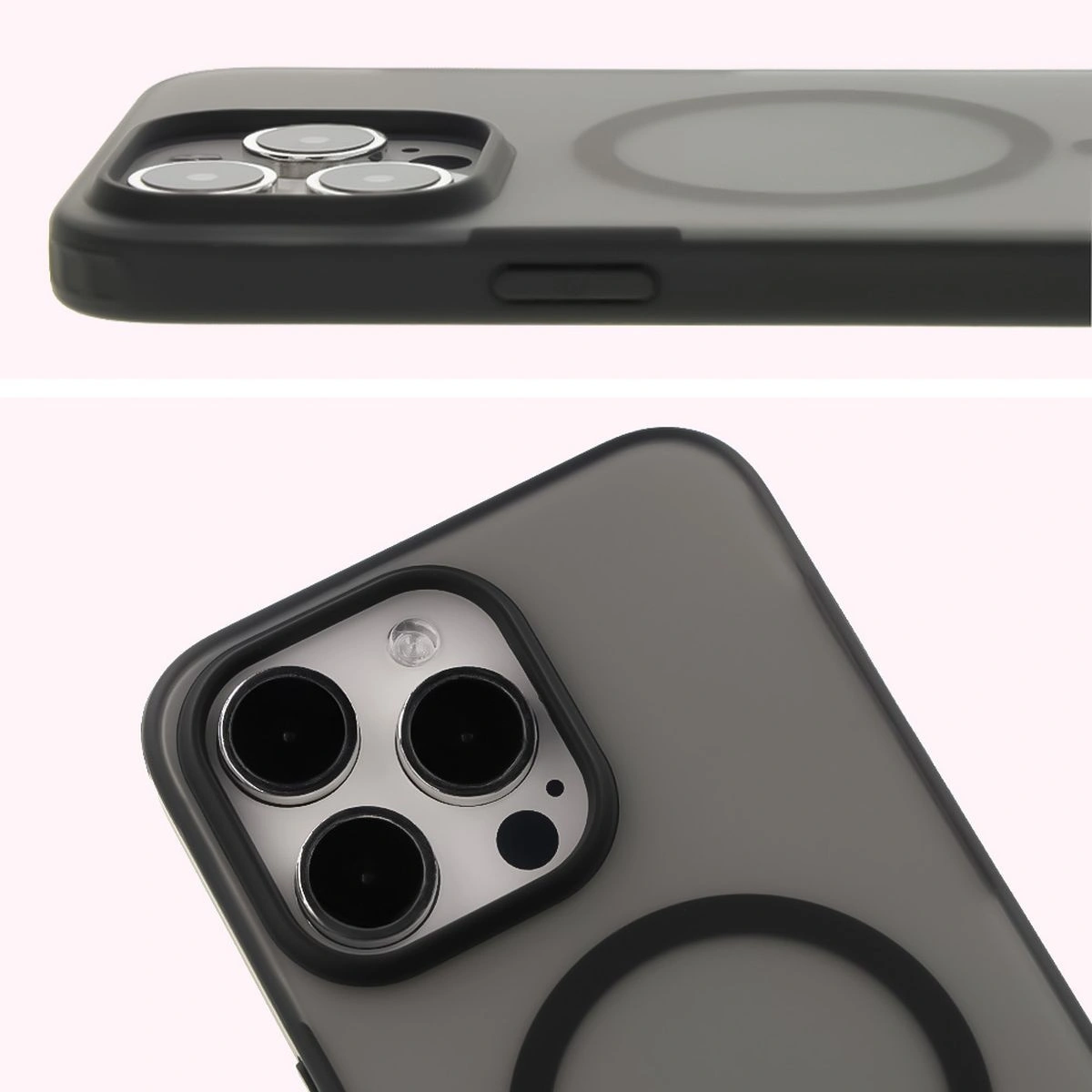 Kryt Bizon Case MatteO Apple iPhone 15 transparent with black frame