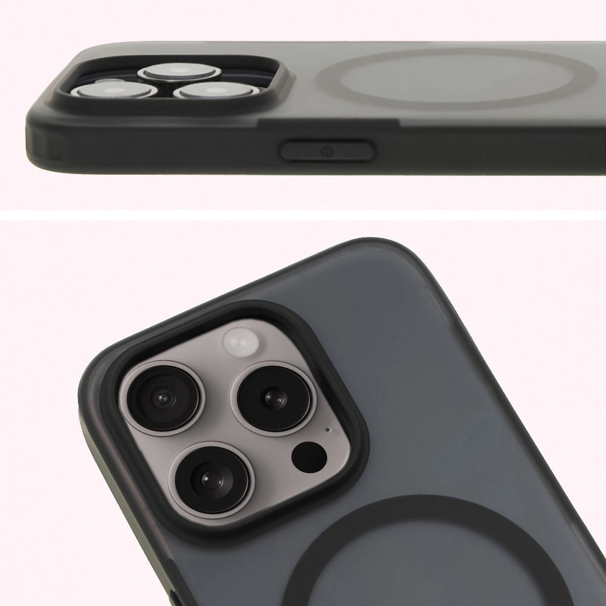 Kryt Bizon Case MatteO Apple iPhone 15 Pro transparent with black frame