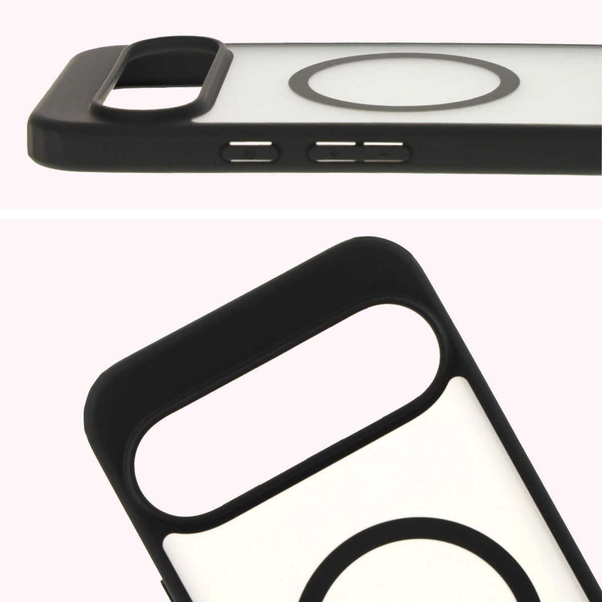 Kryt Bizon Case MatteO Google Pixel 9 Pro XL transparent with black frame