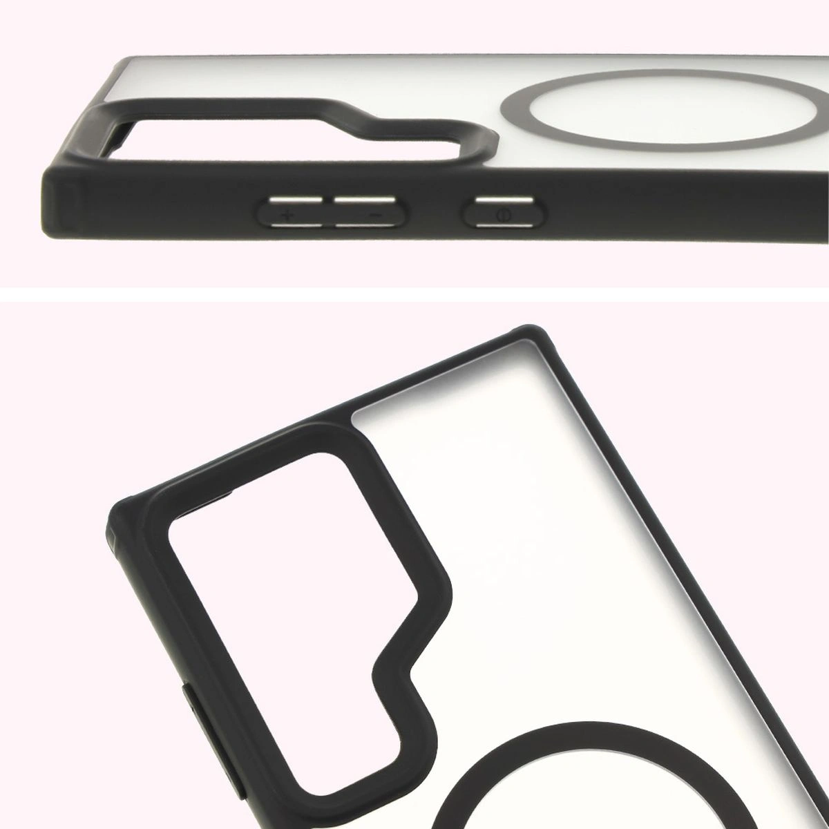 Kryt Bizon Case MatteO Samsung Galaxy S24 Ultra transparent with black frame