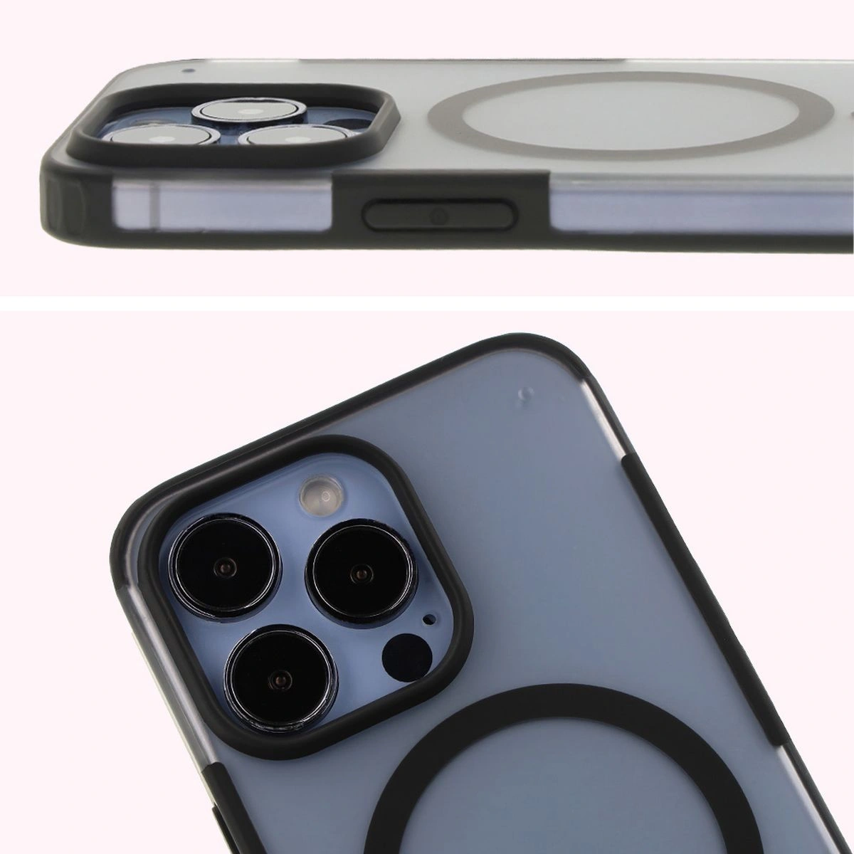 Kryt Bizon Case MatteO Apple iPhone 13 Pro transparent with black frame