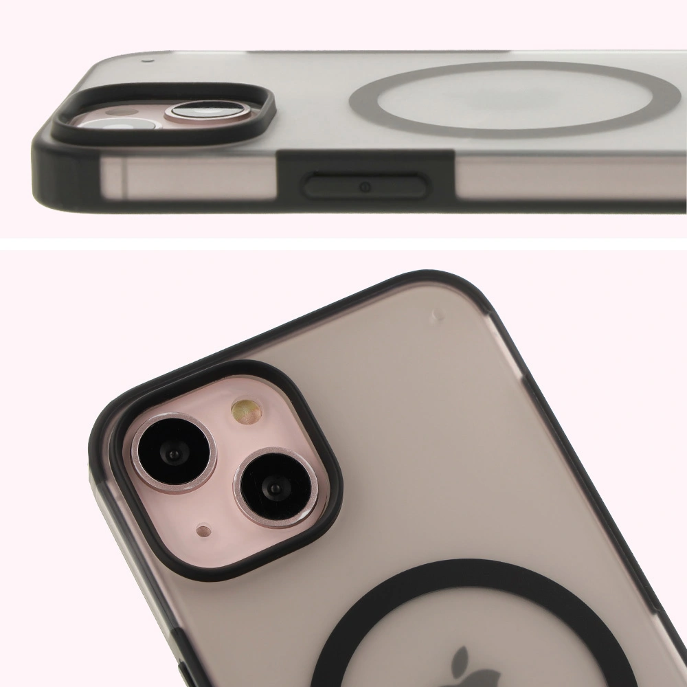 Kryt Bizon Case MatteO Apple iPhone 14 / Phone 13 transparent with black frame