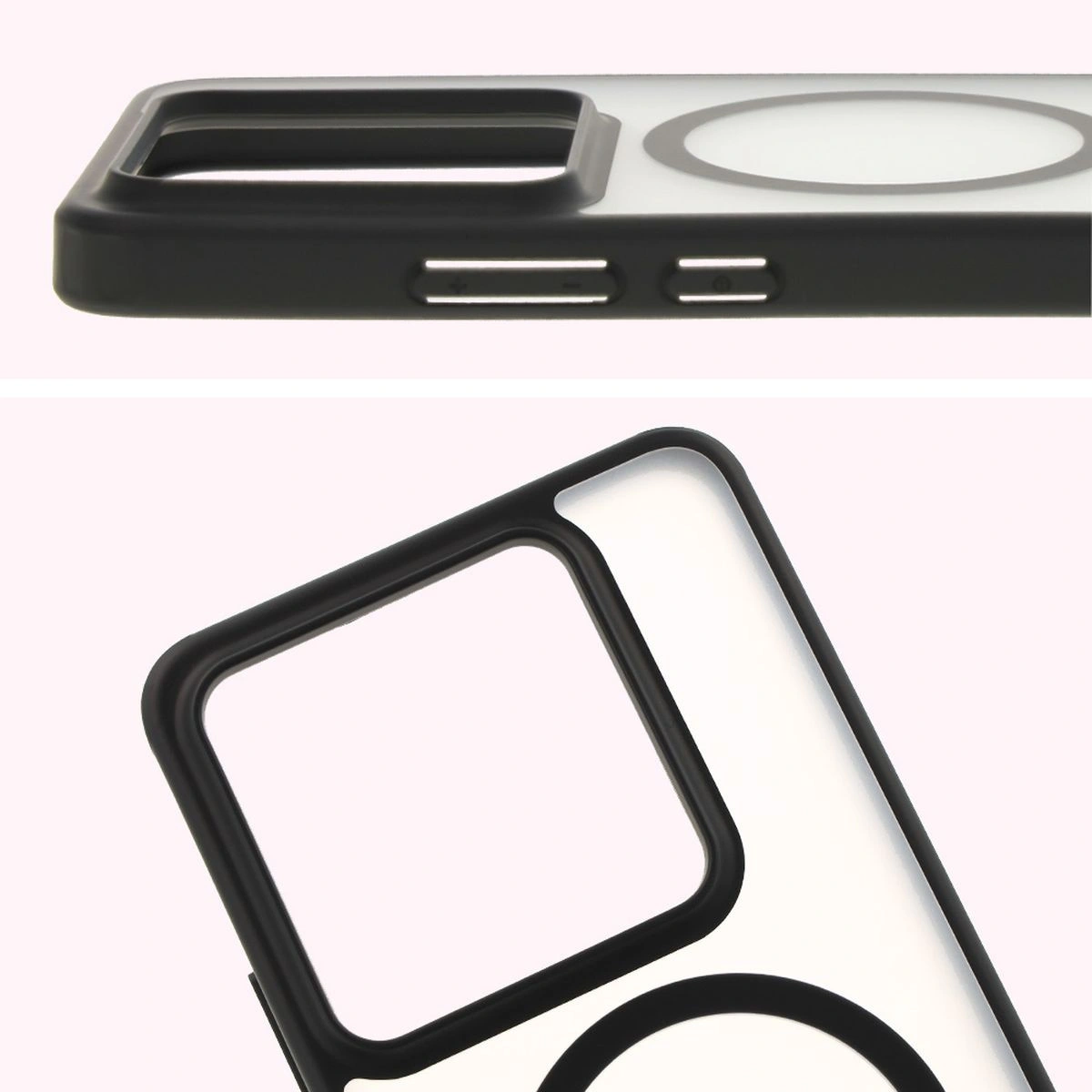 Kryt Bizon Case MatteO Xiaomi 14T Pro transparent with black frame