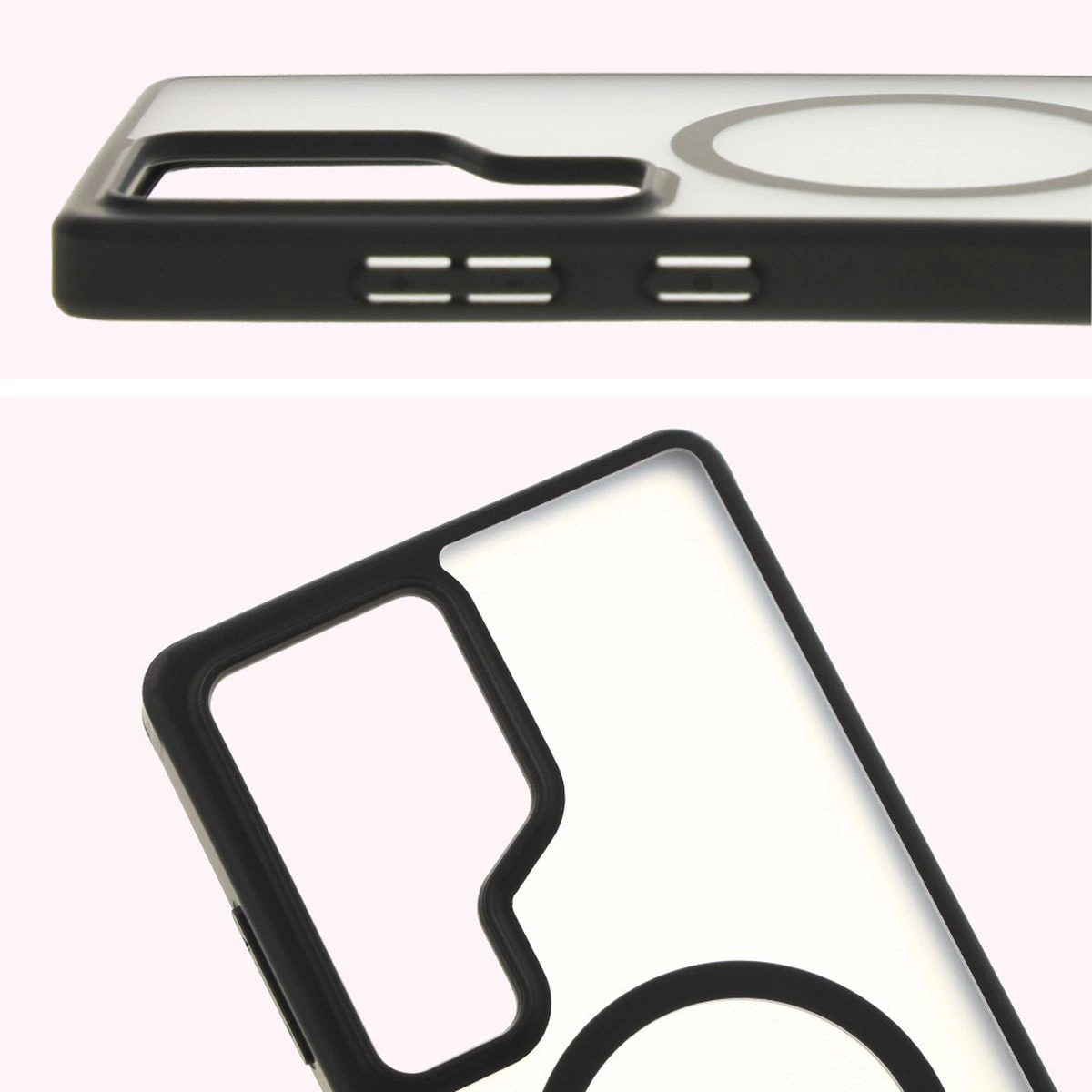 Kryt Bizon Case MatteO Samsung Galaxy S25 Ultra transparent with black frame