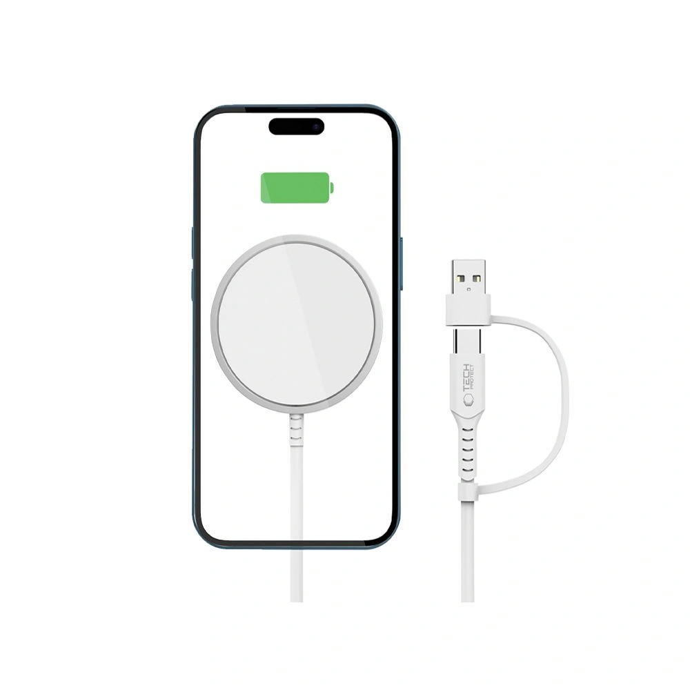 Bezdrátová nabíječka Tech-Protect QI15W-A44 Magnetic MagSafe Wireless Charger White