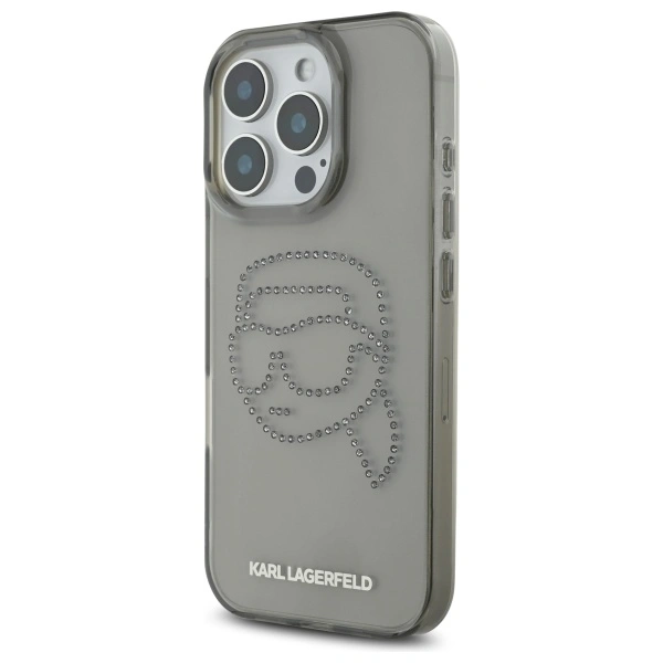 Kryt Karl Lagerfeld KLHCP16XHKHDCELK Apple iPhone 16 Pro Max hardcase IML Rhinestones Karl Head black
