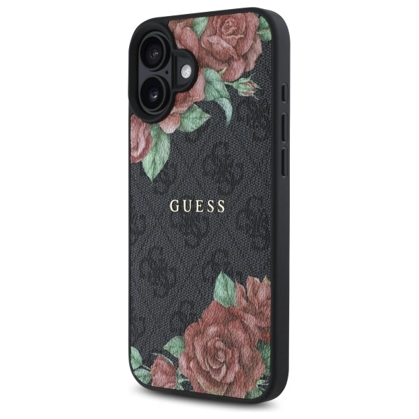 Kryt Guess GUHMP16SP4ROPEMCK Apple iPhone 16 hardcase 4G Flowers Print MagSafe black