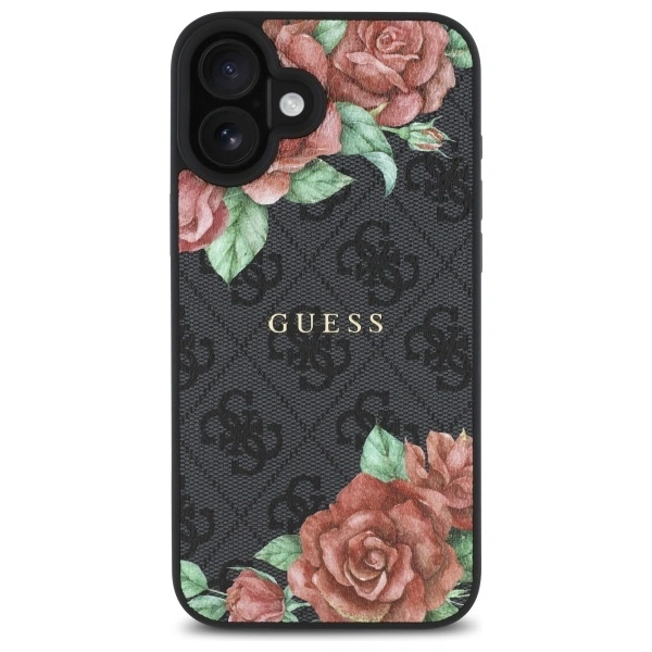 Kryt Guess GUHMP16SP4ROPEMCK Apple iPhone 16 hardcase 4G Flowers Print MagSafe black