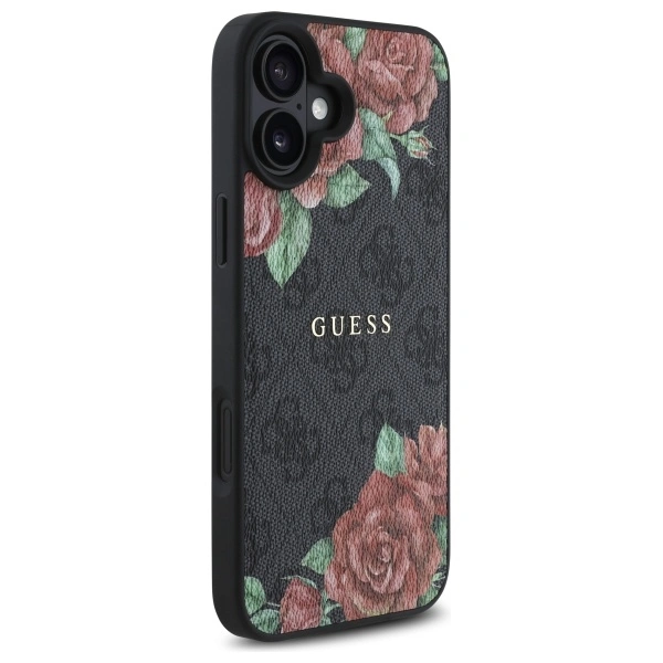 Kryt Guess GUHMP16SP4ROPEMCK Apple iPhone 16 hardcase 4G Flowers Print MagSafe black