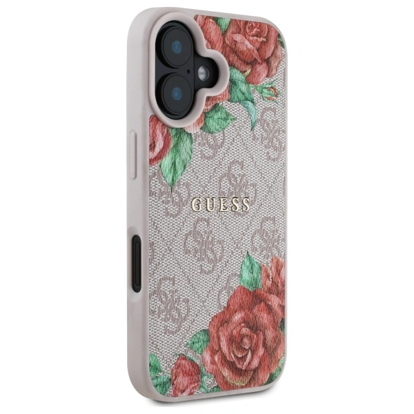 Kryt Guess GUHMP16SP4ROPEMCP Apple iPhone 16 hardcase 4G Flowers Print MagSafe pink