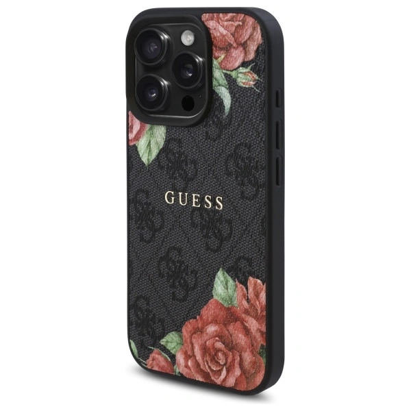 Kryt Guess GUHMP16XP4ROPEMCK Apple iPhone 16 Pro Max hardcase 4G Flowers Print MagSafe black