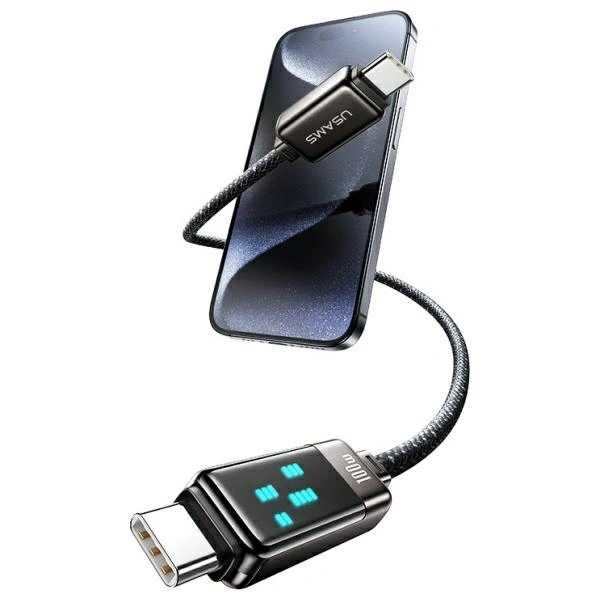 USAMS US-SJ744 cable USB-C / USB-C 100W 1.2m Zinc Alloy Fast Charging Data Cable Meteor Series