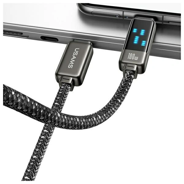 USAMS US-SJ744 cable USB-C / USB-C 100W 1.2m Zinc Alloy Fast Charging Data Cable Meteor Series