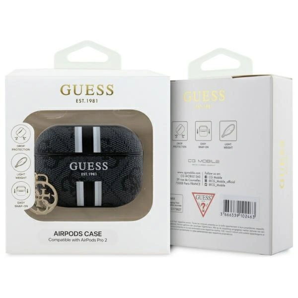 Kryt Guess GUAP2P4RPSK Apple AirPods Pro 2 (2022/2023) cover 4G Printed Stripes Charm black