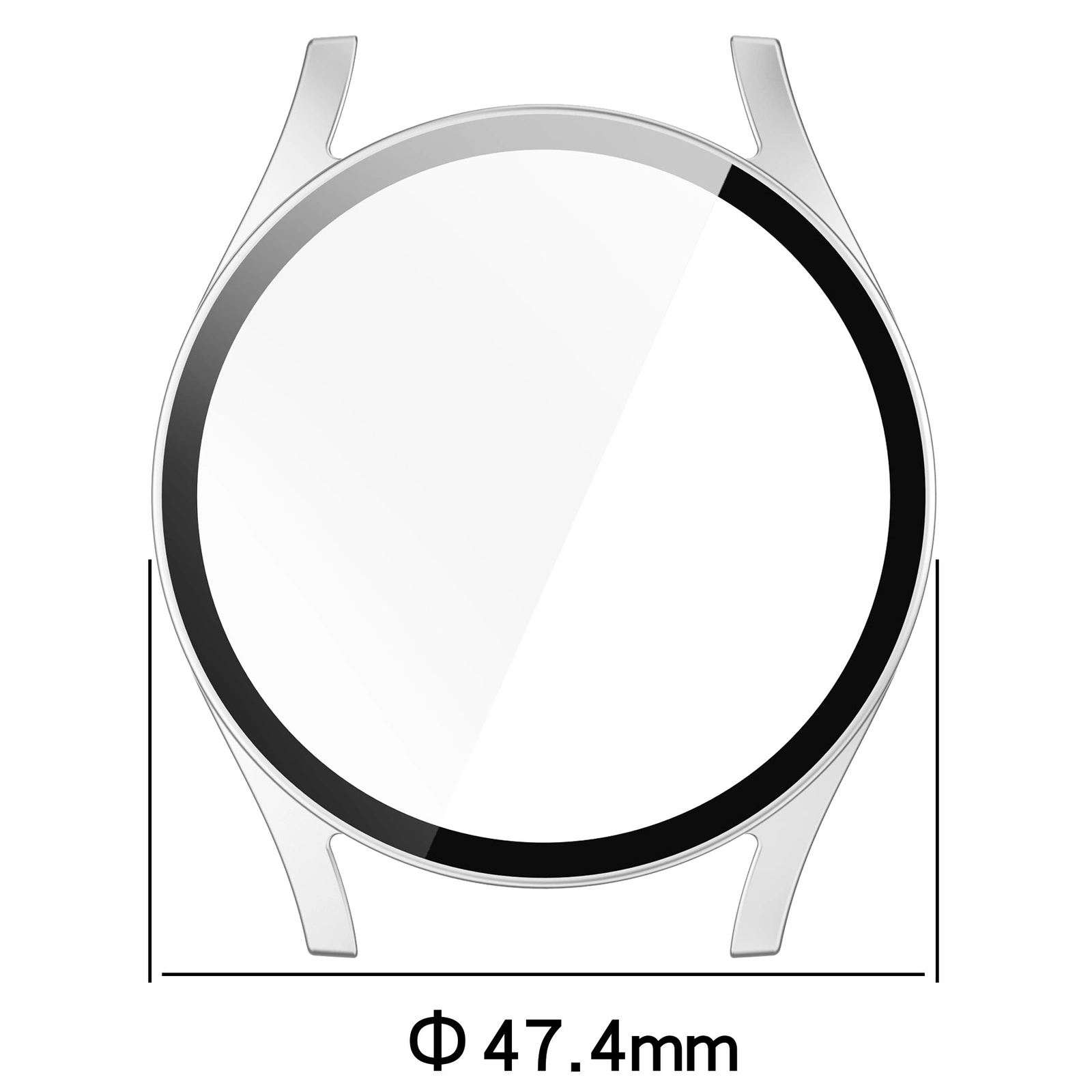 Kryt Bizon Case+Glass Watch Samsung Galaxy Watch 7 44 mm satin silver