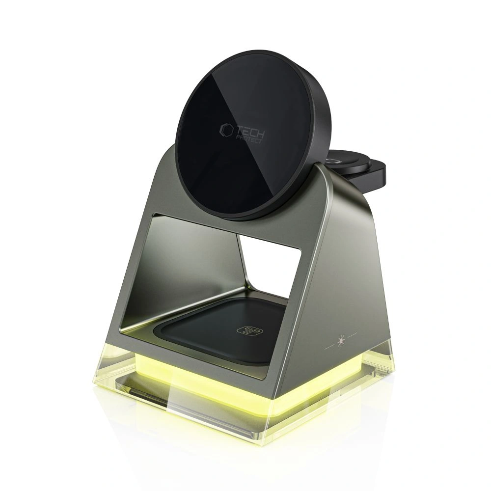 Bezdrátová nabíječka Tech-Protect QI15W-A43 3in1 Magnetic MagSafe Wireless Charger Black