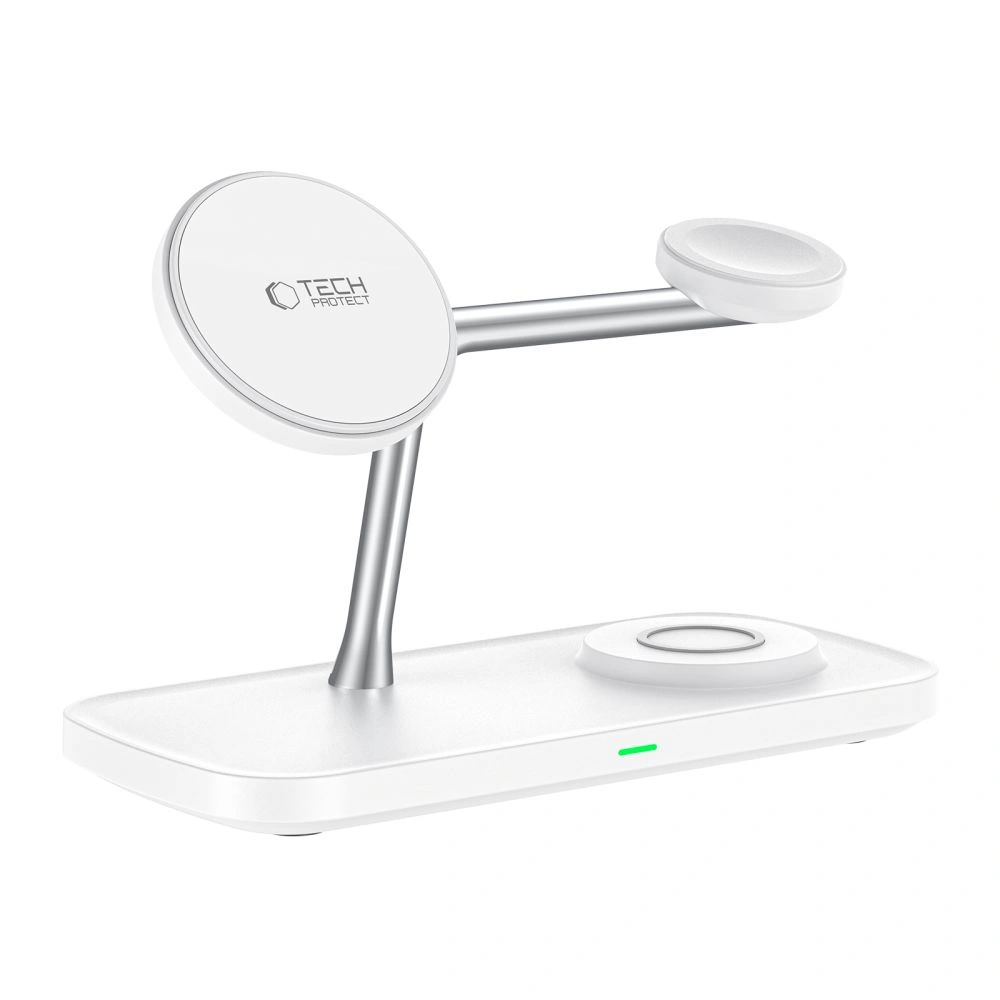 Bezdrátová nabíječka Tech-Protect QI15W-A45 3in1 Magnetic MagSafe Wireless Charger White