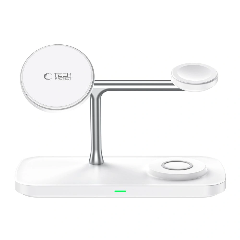 Bezdrátová nabíječka Tech-Protect QI15W-A45 3in1 Magnetic MagSafe Wireless Charger White
