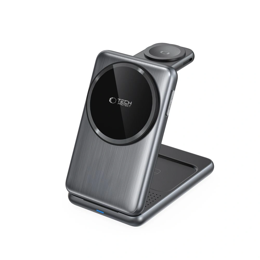Bezdrátová nabíječka Tech-Protect QI15W-A42 3in1 Magnetic MagSafe Wireless Charger Space Grey