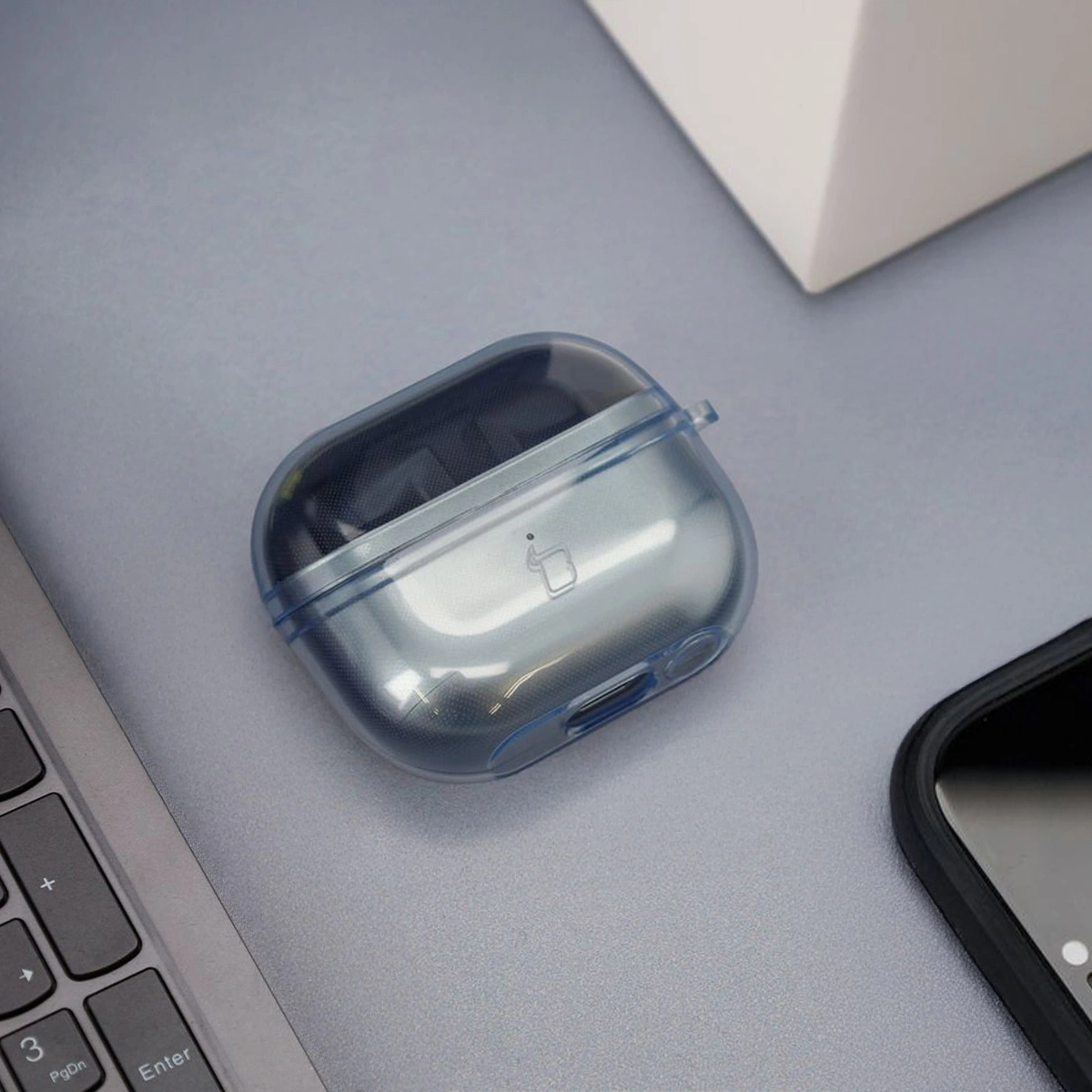 Kryt Bizon Case Headphone Clear Samsung Galaxy Buds 3/3 Pro transparent-blue