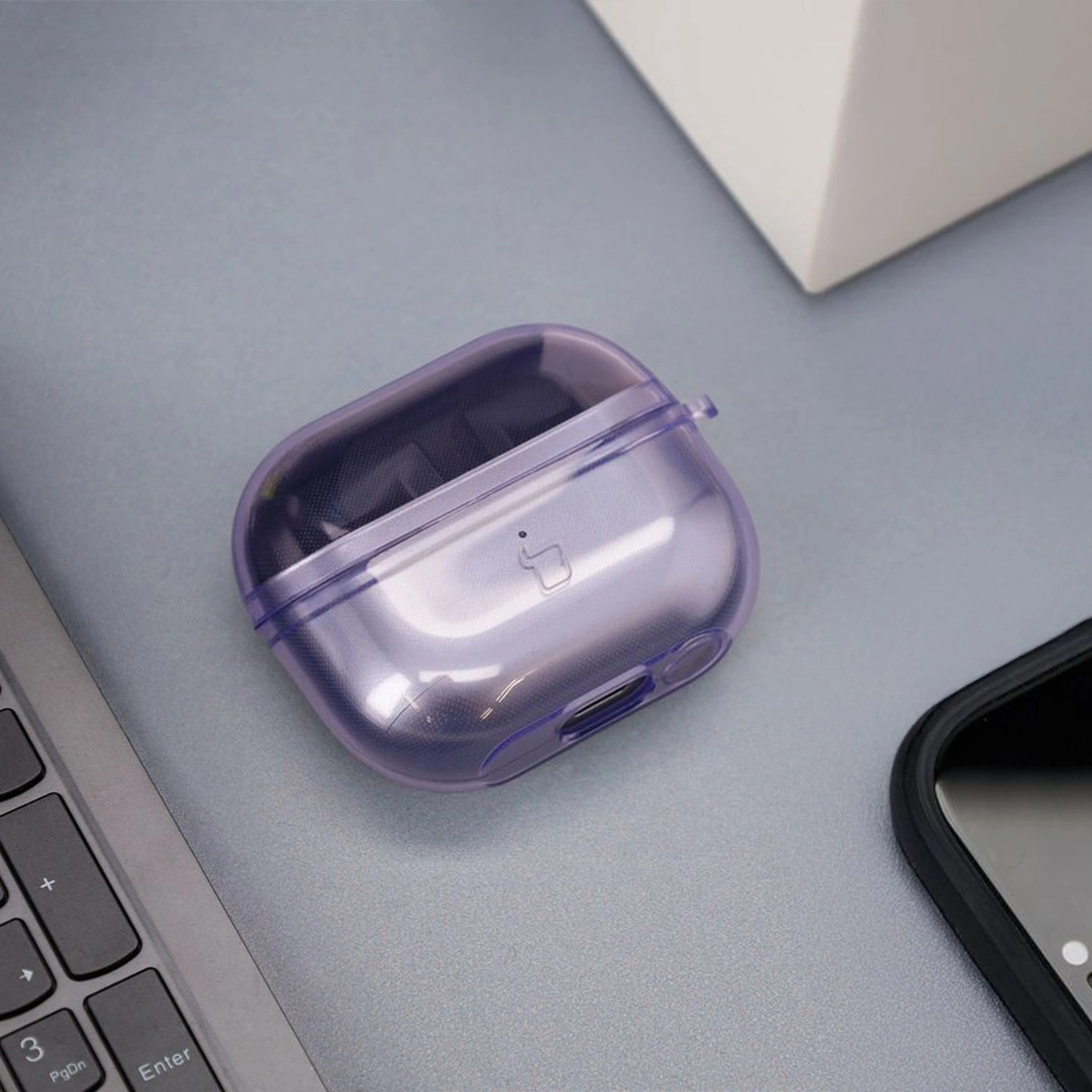 Kryt Bizon Case Headphone Clear Samsung Galaxy Buds 3/3 Pro transparent-purple