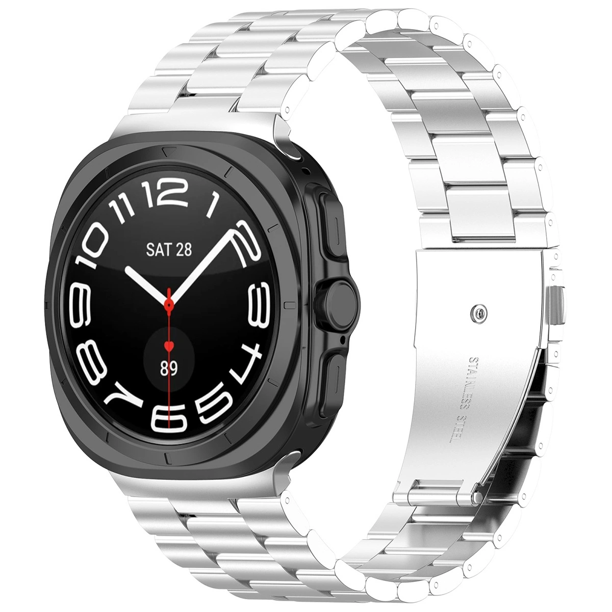 Kryt Bizon Strap Watch Aura Samsung Galaxy Watch Ultra 47 mm silver