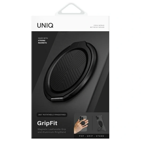 Kryt UNIQ Gripfit 360 Magnetic Mount&Kickstand midnight black