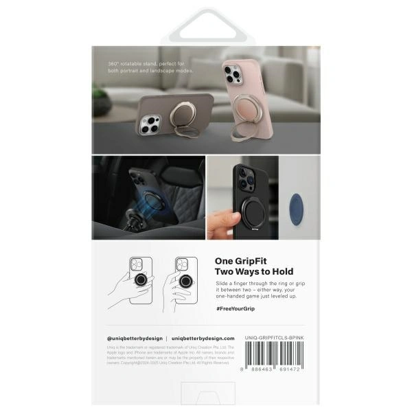 Kryt UNIQ Gripfit 360 Magnetic Mount&Kickstand blush pink