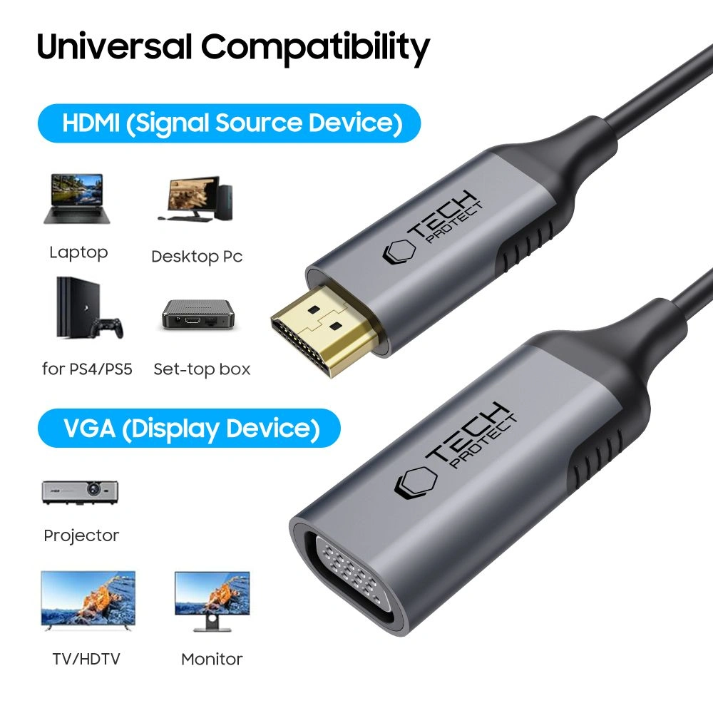 Tech-Protect Ultraboost Adapter HDMI / VGA FHD 60Hz Black