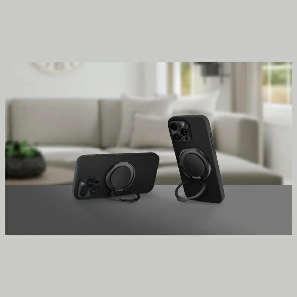 Kryt UNIQ Gripfit Premium 360 Magnetic Mount&Kickstand carbon black