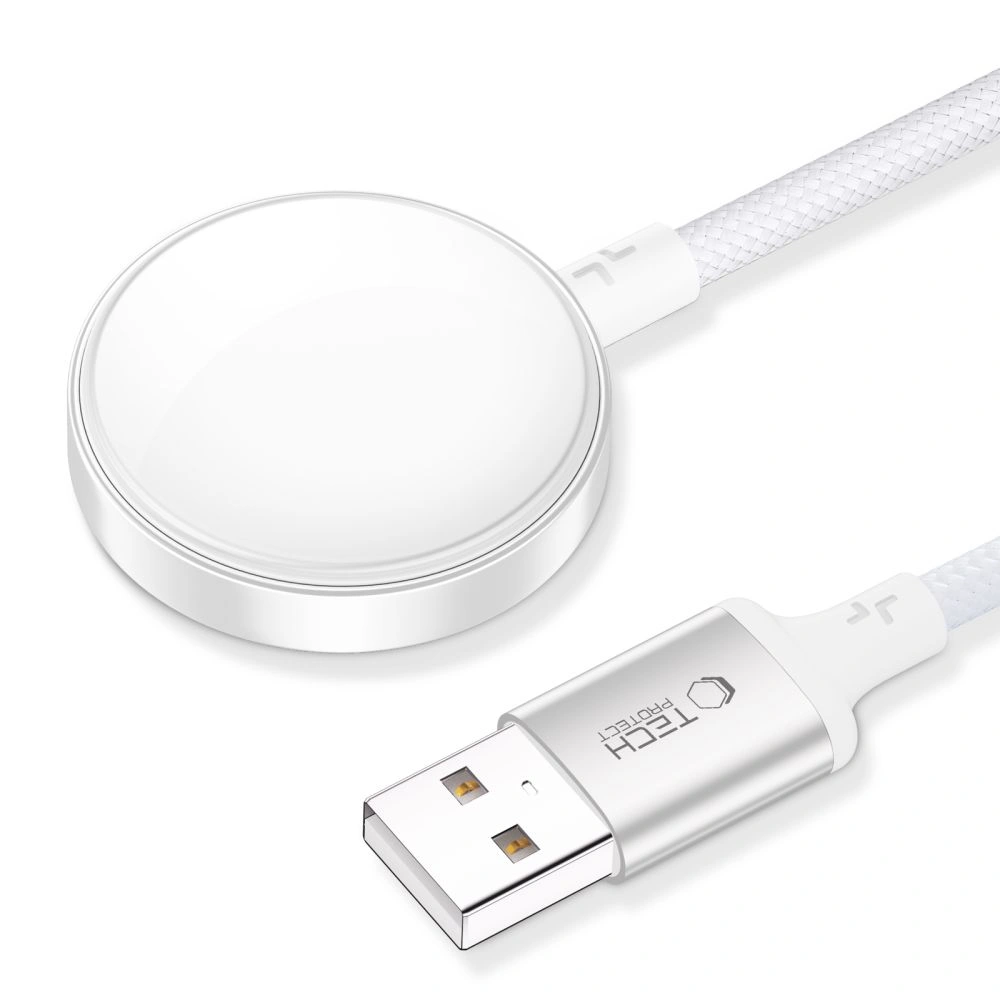 Bezdrátová nabíječka Tech-Protect MC02 Ultraboost Magnetic Charger USB-A Cable 100cm Apple Watch White