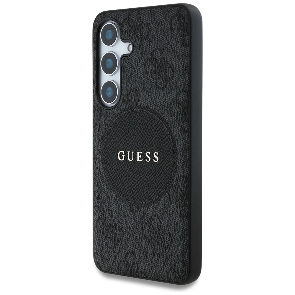 Kryt Guess 4G Round Patch Classic Logo MagSafe Samsung Galaxy S25 black