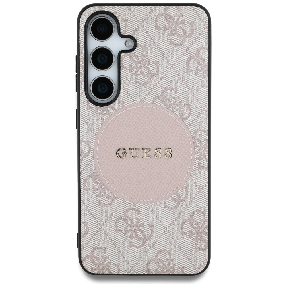 Kryt Guess 4G Round Patch Classic Logo MagSafe Samsung Galaxy S25+ Plus pink