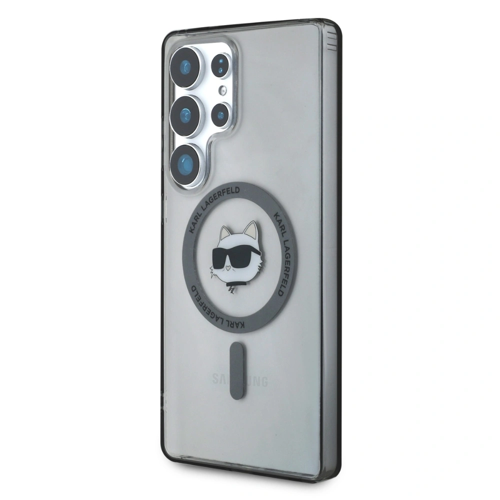 Kryt Karl Lagerfeld Button Choupette Head Printed Logo MagSafe Samsung Galaxy S25 Ultra black