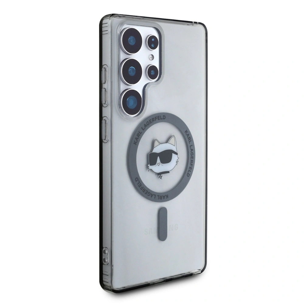 Kryt Karl Lagerfeld Button Choupette Head Printed Logo MagSafe Samsung Galaxy S25 Ultra black