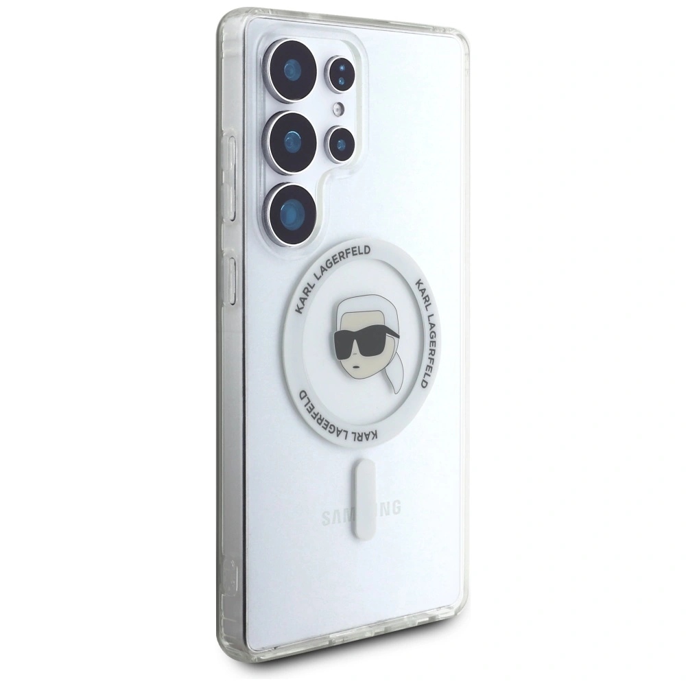 Kryt Karl Lagerfeld Button Karl Head Printed Logo MagSafe Samsung Galaxy S25 Ultra white