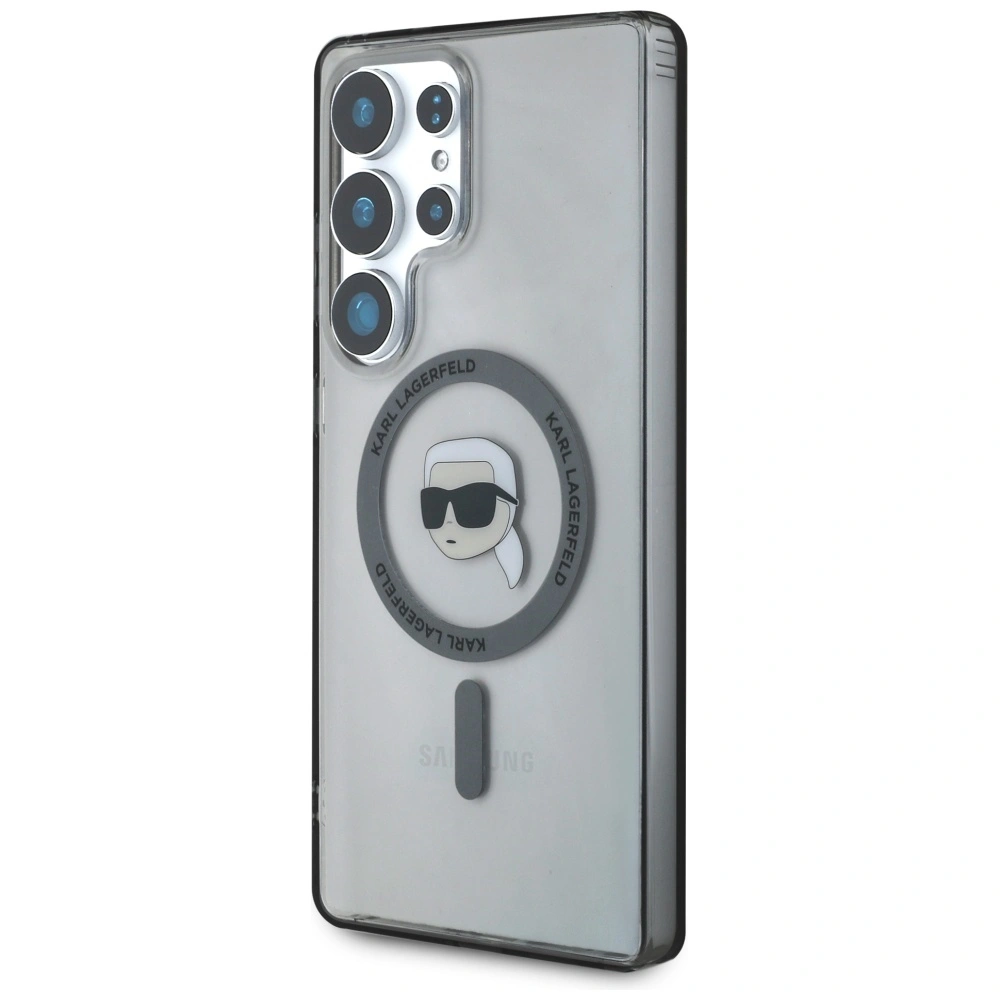 Kryt Karl Lagerfeld Button Karl Head Printed Logo MagSafe Samsung Galaxy S25 Ultra black