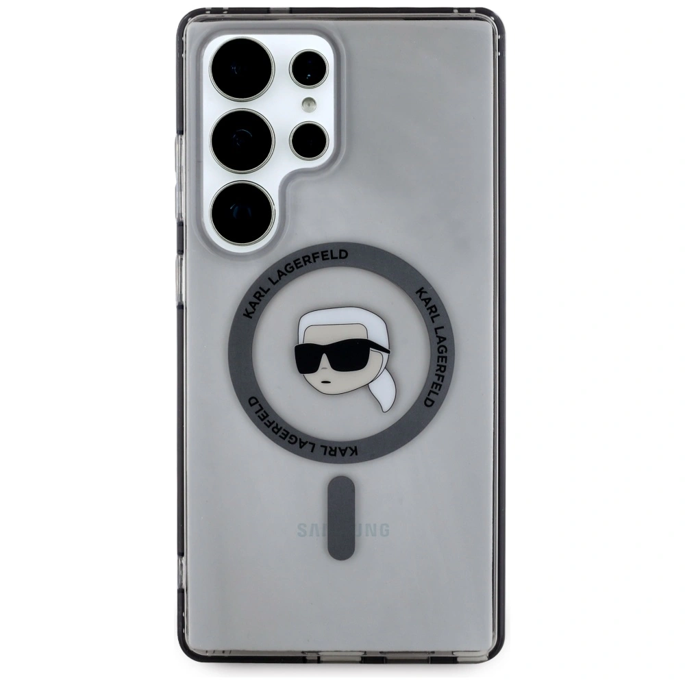 Kryt Karl Lagerfeld Button Karl Head Printed Logo MagSafe Samsung Galaxy S25 Ultra black